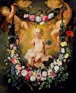 Blumengirlande Mit Weltenkind by Jan Brueghel the Younger