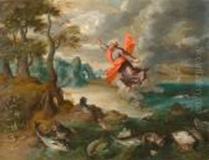 Series Of Six Paintings With The Creation Of Adam And Eve.