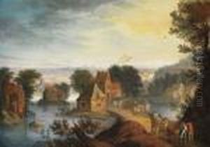 Landschaft Mit Gebauden
Und Figurenstaffage