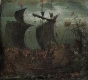 A Battle On A Man-o'-war At Sea