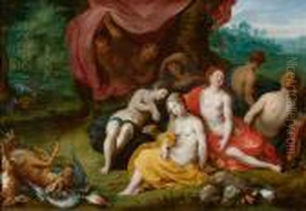 Diana And Her Nymphs Watched By Satyrs. - view 1