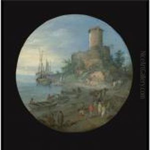 A Coastal Landscape With A Capriccio Of The Tomb Of Thescipii
