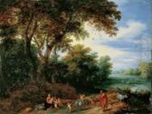 Baumlandschaft Mit Ruhe Auf Der Flucht. Baumlandschaft Mit Ruhe Auf Der Flucht.