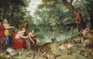 An Allegory Of The Elements, Earth, Air And Water: Diana And Her Nymphs After The Chase
