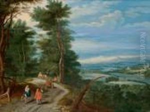 Paesaggio Boschivo Con La Fuga In Egitto by Jan Brueghel the Younger