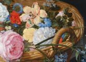 Blumenstilleben Mit Korb Und Silber-tazza