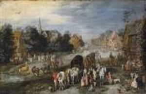 A Village Landscape With A 
Kermesse