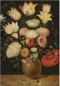 A Still Life Of Various Flowers In A Vase by Jan Brueghel the Younger