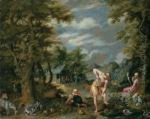 Adam Bei Der Feldarbeit. 
Signiert Unten Links: I. Breughel Fe. Ol Auf Kupfer. H 69,5; B 87,3