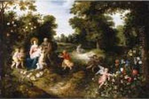 The Rest On The Flight Into Egypt by Jan Brueghel the Younger