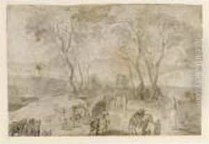 Verso: Studies Of Animals And Herdsmen by Jan Brueghel the Younger