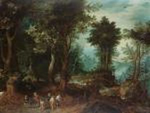 A Wooded Landscape With Abraham And Isaac