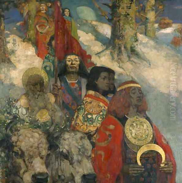 The Druids Bringing in the Mistletoe by George and Hornel, Edward A. Henry