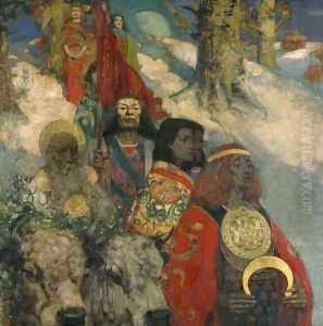 The Druids Bringing in the Mistletoe by George and Hornel, Edward A. Henry