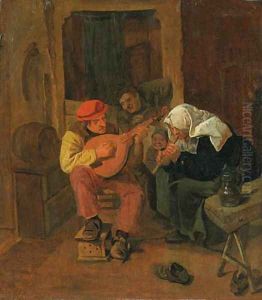 Peasants making Music in an Interior by Harmen Fransz. Hals