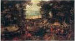 A Landscape With Travellers On A Forest Road by Jan Brueghel the Younger