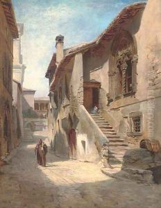 A Jewish street seller on a Siena street by Hugo Paul Harrer