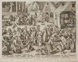 Charitas. Planche De La Suite Des Sept Vertus by Pieter The Elder Brueghel