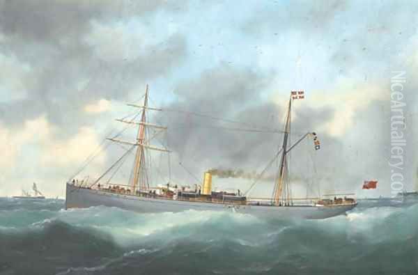 The British steamer Rex running out of Le Havre - view 1