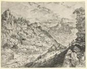 Large Alpine Landscape (holl. 18; Lari 17; New Holl. 61) by Pieter The Elder Brueghel