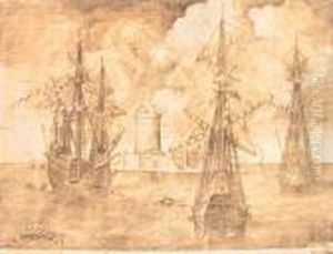 (landscape With Figures); (ships Near A Fort)