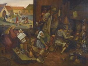 The Alchemist's Room. by Pieter The Elder Brueghel