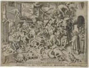 The Fall Of The Magician Hemogenes by Pieter The Elder Brueghel