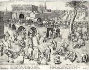 The Skaters Before The Gate Of St. George At Antwerp by Pieter The Elder Brueghel