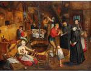 The Visit To The Farm by Pieter The Elder Brueghel