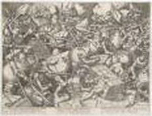 The Fight Of The Moneybags And Strongboxes by Pieter The Elder Brueghel
