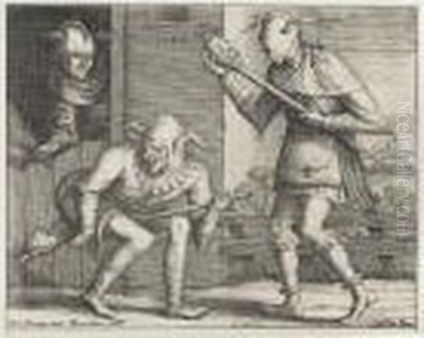 Two And Three Fools Of The Carnival (hollstein 225 And 226; Lebeer 94 And 95) - view 1