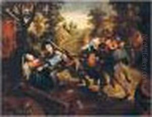 Peasants Brawling In A Landscape