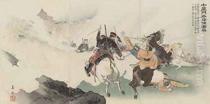 Scouts Clash Outside the Seven Star Gate Shichiseimon gai sekko shototsu Meiji era
