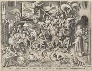The Fall Of The Magician Hermogenes. by Pieter The Elder Brueghel