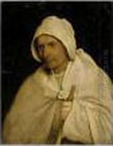 A Study Of A Pilgrim, Half Length, Holding A Staff by Pieter The Elder Brueghel