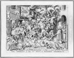 The Fall Of The Magician Hermogenes (holl., Bast.118; L.58) by Pieter The Elder Brueghel