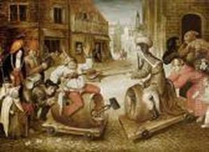 The Combat Between Carnival And Lent by Pieter The Younger Brueghel