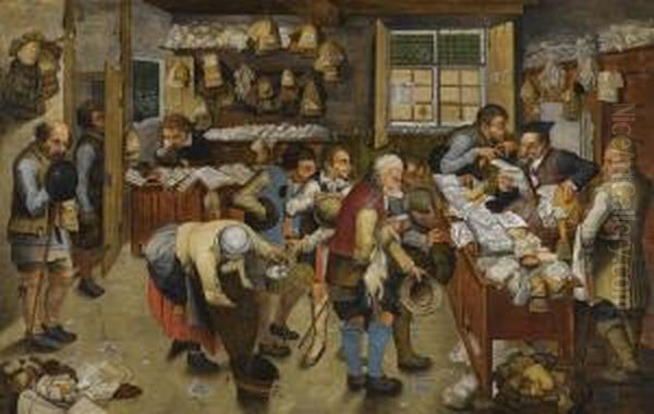 The Village Lawyer's Office by Pieter The Younger Brueghel