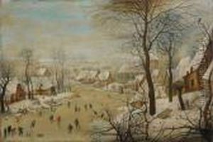 Paysage A La Trappe Aux Oiseaux by Pieter The Younger Brueghel