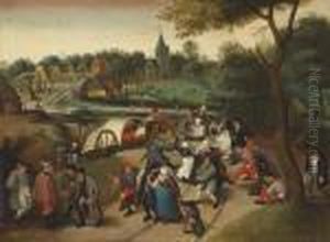 Peasants Returning From A Village Kermesse by Pieter The Younger Brueghel