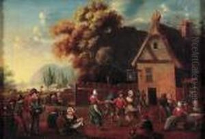 Festivities Outside A Tavern by Pieter The Younger Brueghel