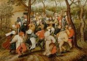 Wedding Dance In The Open Air. by Pieter The Younger Brueghel