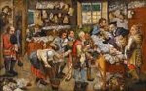 The Payment Of The Tithes by Pieter The Younger Brueghel