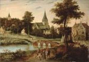 A Village Landscape by Pieter The Younger Brueghel