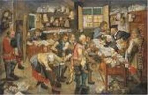 Le Paiement De La Dime by Pieter The Younger Brueghel