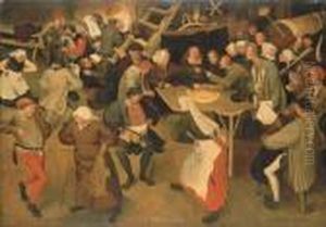 The Wedding Dance In The Barn by Pieter The Younger Brueghel
