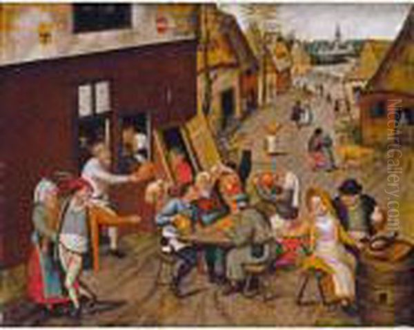 Peasants Making Merry Outside A Tavern 'the Swan' - view 1
