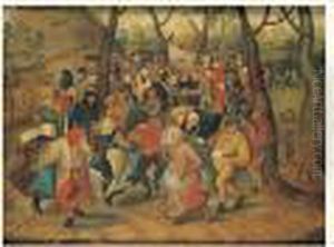 La Danse De Noce En Plein Air by Pieter The Younger Brueghel