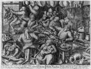 The Poor Kitchen; And The Rich Kitchen, By H. Liefrinck by Pieter The Younger Brueghel