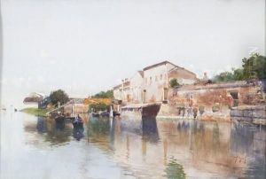 Veduta Di Canale Veneziano by Emanuele Brugnoli